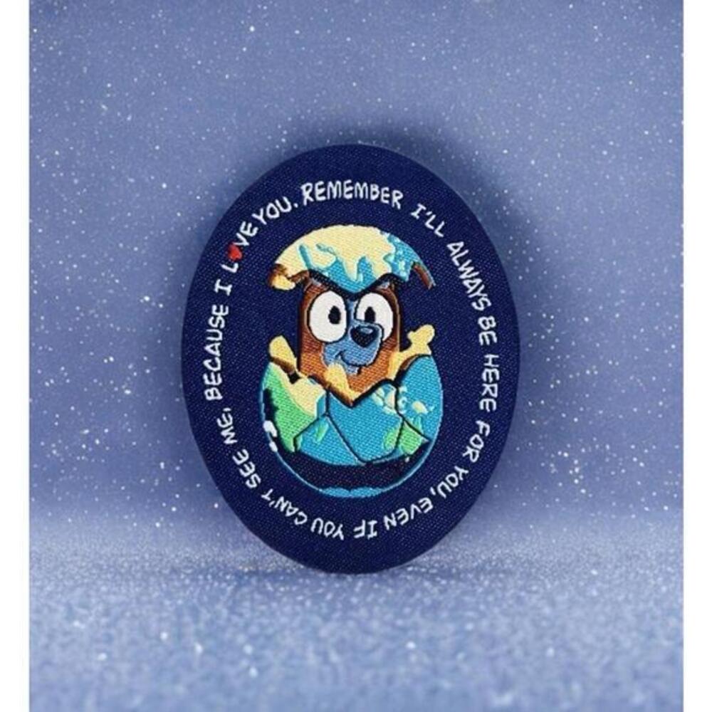 Bluey Bingo Sleepytime Iron On Patch 2.5” Mom Love You Earth Dream